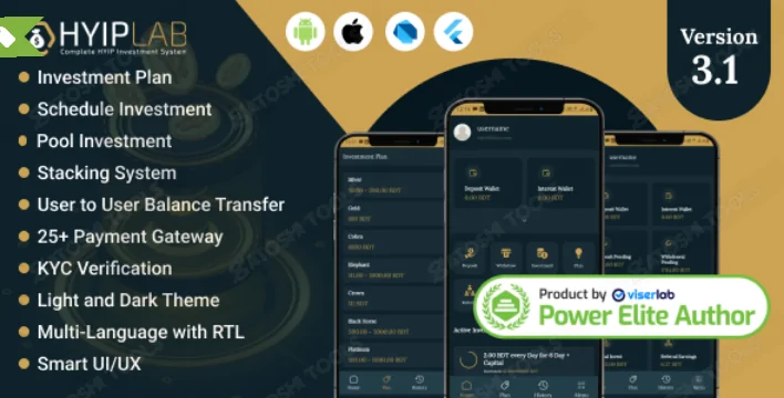 HYIPLab v3.1 - Cross Platform Mobile Application